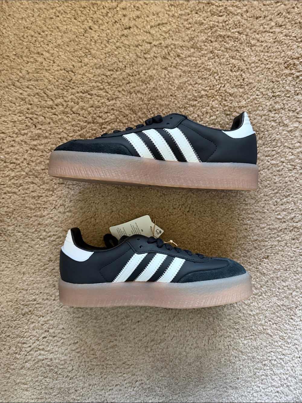 adidas Sambae Black & White Retro Low-Top Sneakers - Picture 3 of 5